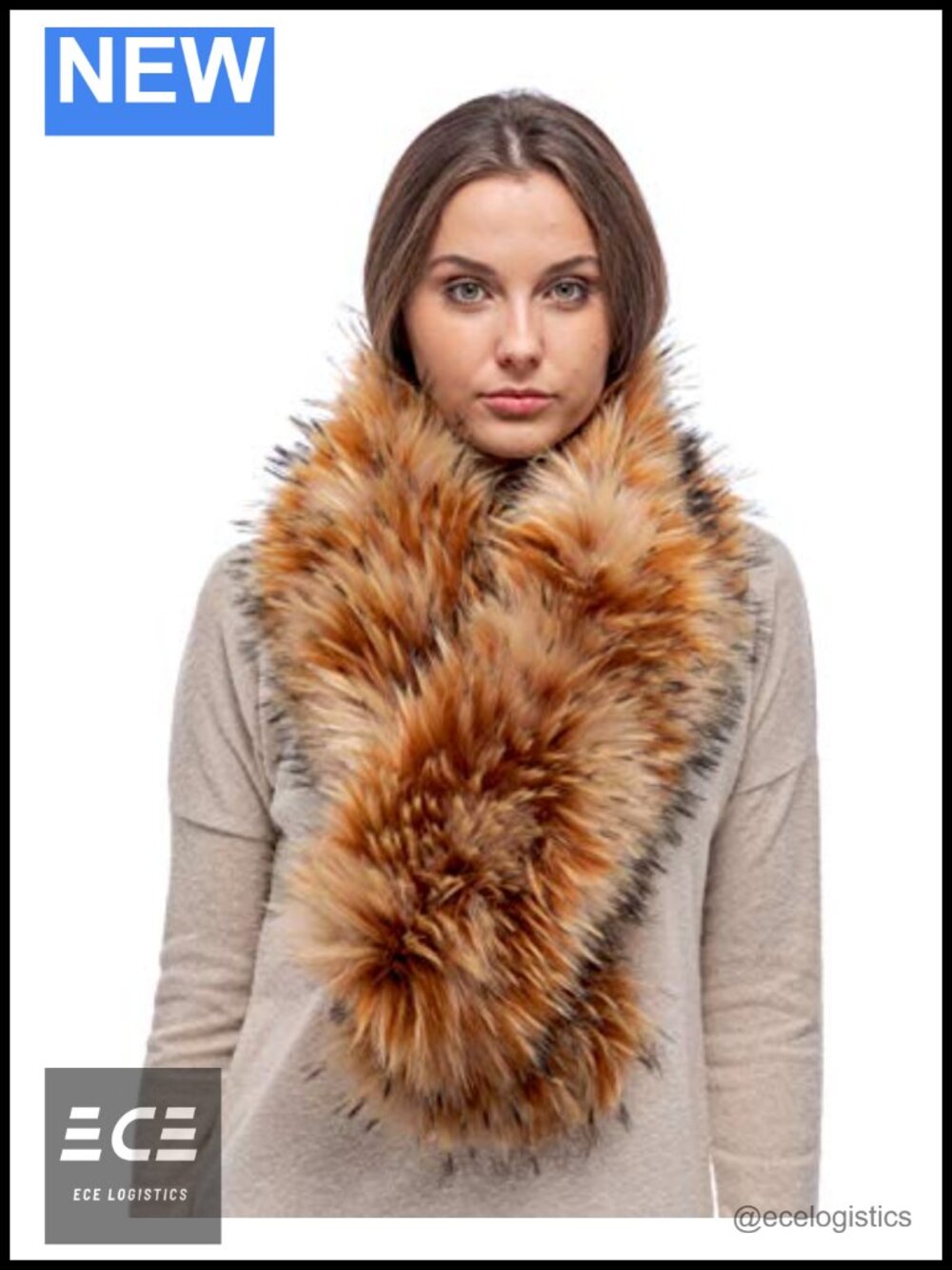 Faux Fur Scarf Warm Winter Neck Wrap for Women